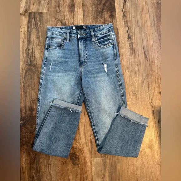 Kut From The Kloth High Rise Distressed Jeans - Picture 1 of 9